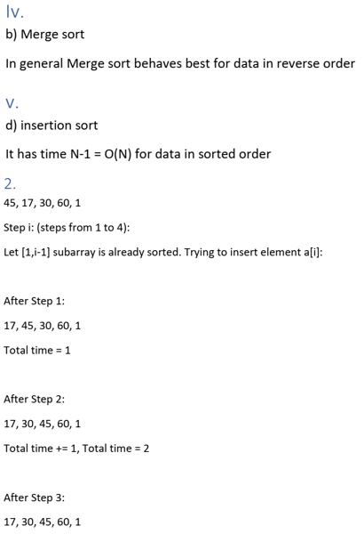 Solve a quiz based on data structures and algorithms 5